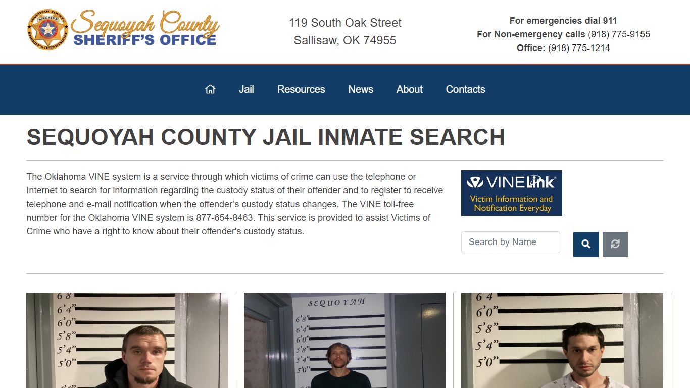 Inmate Search - Sequoyah County Sheriff's Office