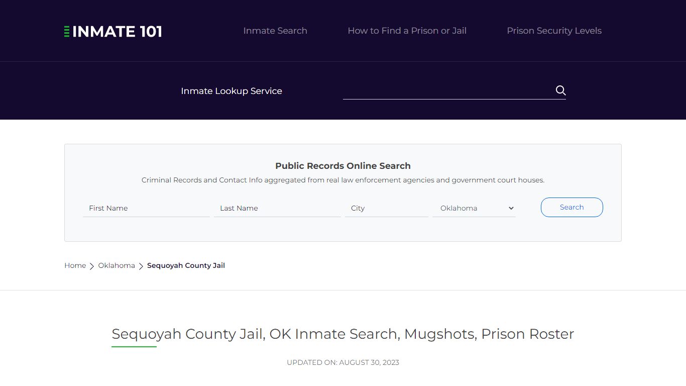 Sequoyah County Jail, OK Inmate Search, Mugshots, Prison Roster