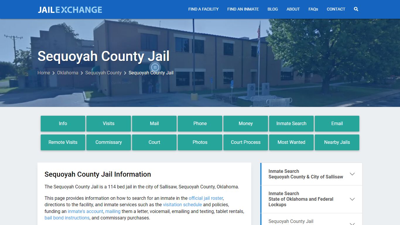 Sequoyah County Jail, OK Inmate Search, Information